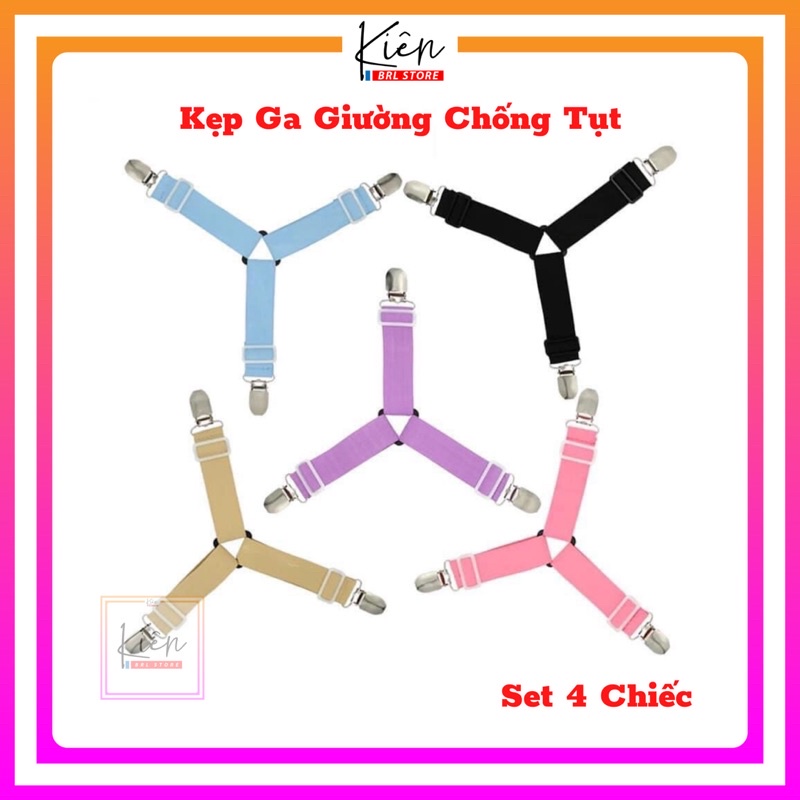 Set 4 Kẹp Chống Tụt Ga Giường Tiện Lợi - Thoải Mái Vận Động Không Lo Tụt Ga