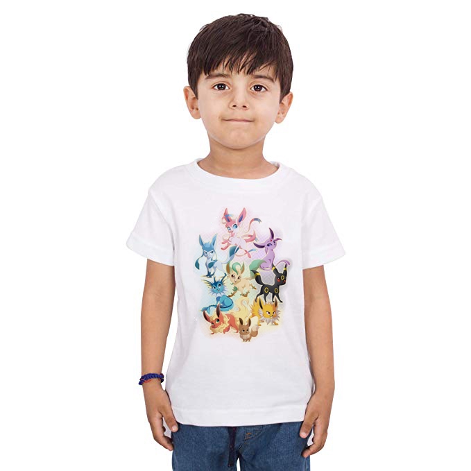 Trẻ Em Bé Gái Bé Trai Pokemon Go Pop Eevelutions Trẻ Em Áo Thun Tay Ngắn Quần Áo Cho Bé