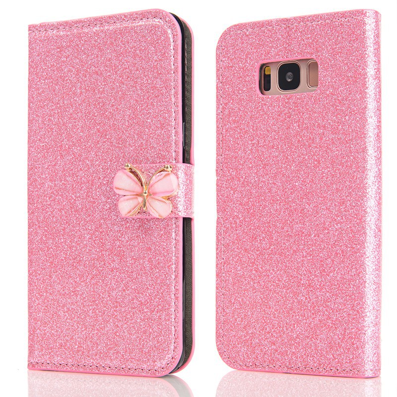 Bao da kim tuyến đính bươm bướm trang trí cho Samsung J3 2016 2017 | BigBuy360 - bigbuy360.vn