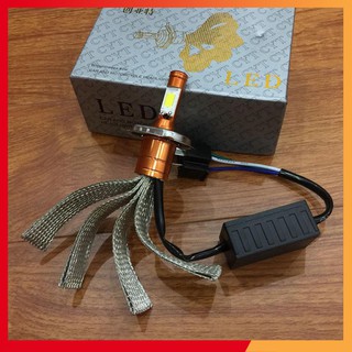 ĐÈN PHA LED CYT KHÔNG CẦN ĐỔI ĐIỆN 2 TIM LED H4 12V ẮC QUY