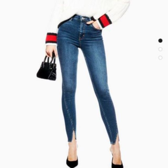 Quần Jean Skinny lai kiểu xéo 9 tấc - 02057motoj