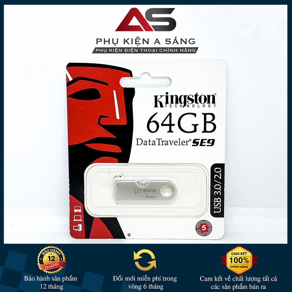 USB Kington Mỏng Chống Nước SE9 - 2G/4G/8G/16G/32G/64G [Chính Hãng Bảo Hành 12 Tháng]