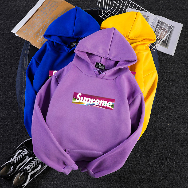 Áo Hoodie Tay Dài In Chữ Supreme 7 Màu Tùy Chọn Thoải Mái Thời Trang Phong Cách Hàn Quốc Cho Nữ