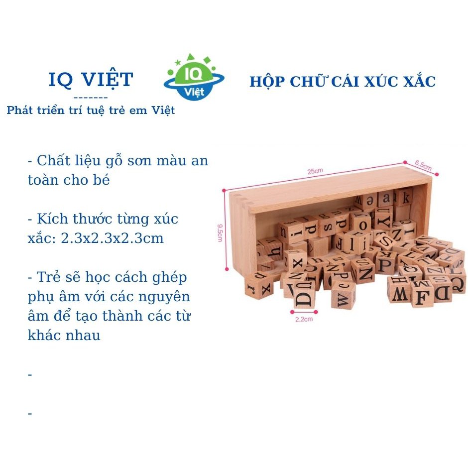 Giáo cụ Montessori - Hộp bảng chữ cái xúc sắc