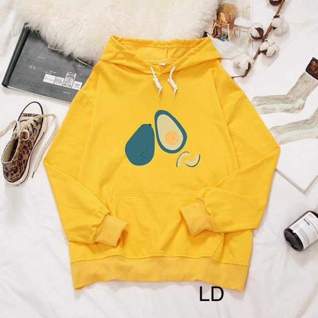 Áo hoodie hai quả bơ cắt miếng LDU1019