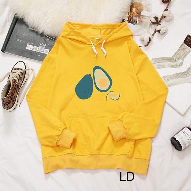 [Mã WASTHI giảm 10K đơn 50K] Áo hoodie hai quả bơ cắt miếng LDU1019