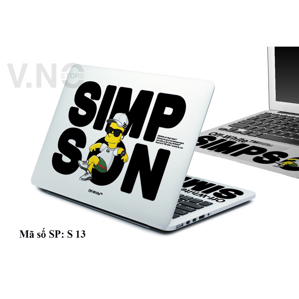 Decal dan laptop V.NO SKIN Off-White Simpson cao cấp dành cho laptop dell/asus/acer/hp