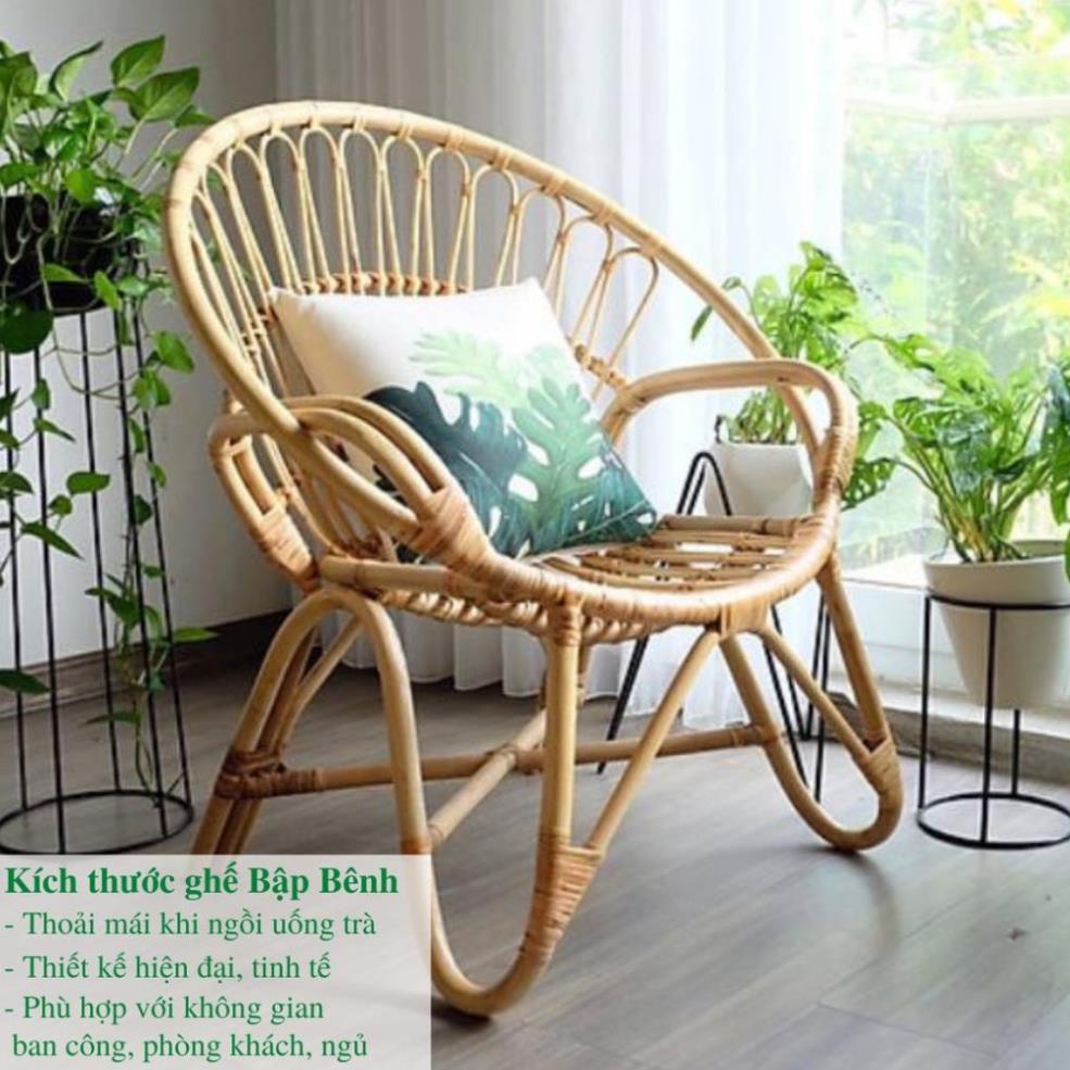 Ghế mây đơn tròn thư giãn đọc sách, trang trí phòng khách nghỉ ngơi, decor phòng ngủ, ghế ban công ngoài trời/ Đà Nẵng