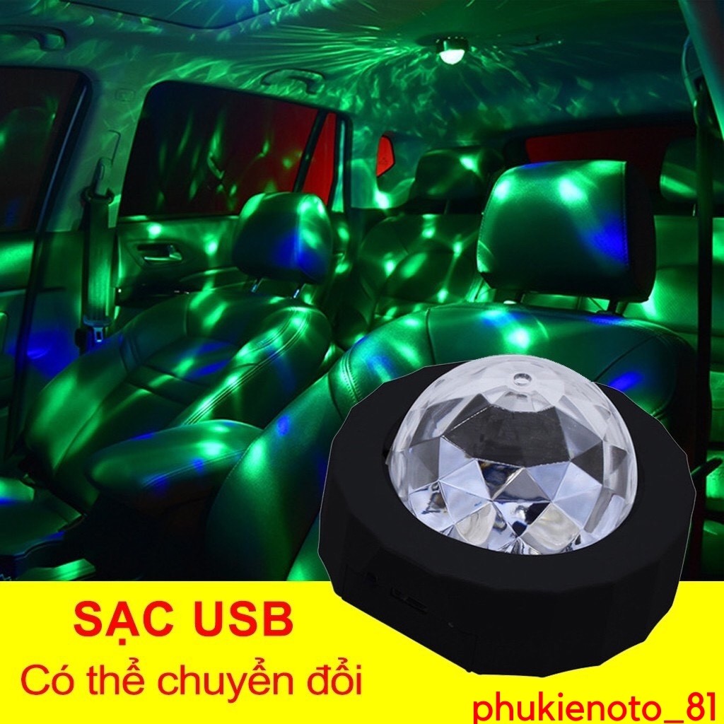 Đèn led trang trí ô tô,phòng khách chiếu sao vũ trụ kèm sạc USB