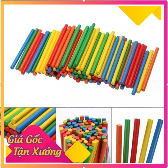 BỘ QUE TÍNH 100 QUE NHIỀU MÀU SẮC BẰNG GỖ - BỘ QUE TÍNH HỌC TOÁN BẰNG GỖ GIÚP BÉ HỌC TOÁN, PHÁT TRIỂN TƯ DUY