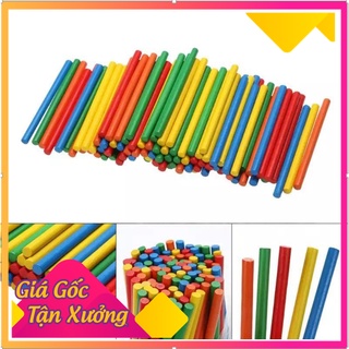 Bộ que tính 100 que nhiều màu sắc bằng gỗ - bộ que tính học toán bằng gỗ giúp bé học toán, phát triển tư duy
