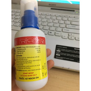 Dung dịch sát trùng DERMA SPRAY 100ML (Chỉ dùng trong thú y)