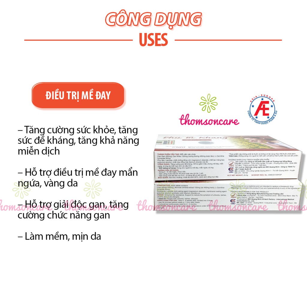 Phụ Bì Khang - hỗ trợ giảm Mề đay mẩn ngứa, giảm dị ứng từ thảo dược, thanh nhiệt, mát gan