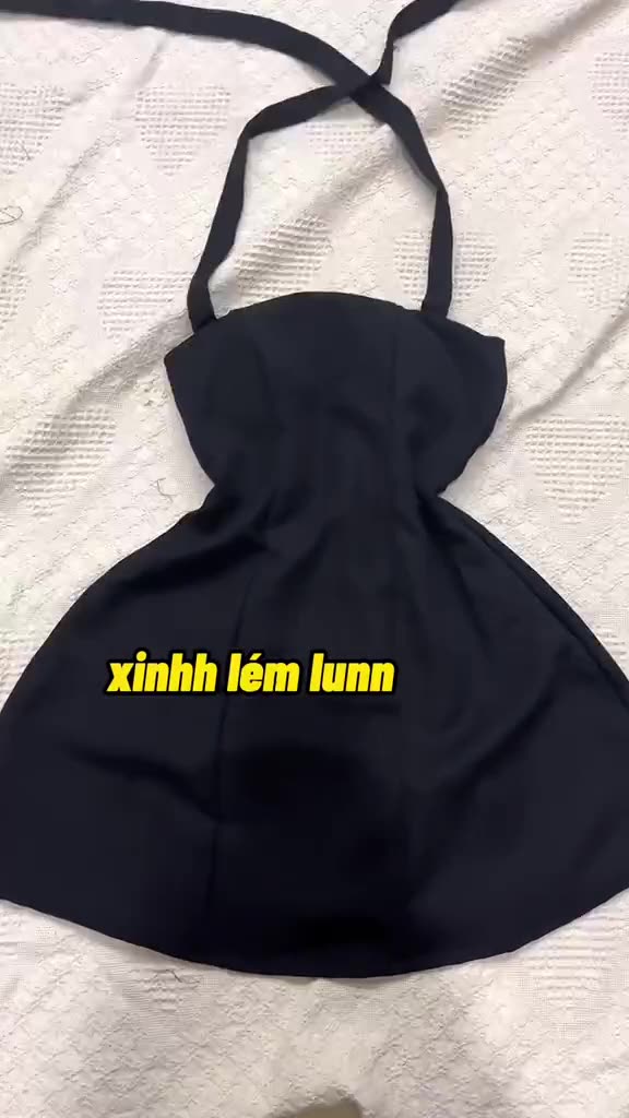 Đầm yếm body dáng xoè có mút, váy chữ A thiết kế màu đen dự tiệc hàn quốc VD845 | BigBuy360 - bigbuy360.vn