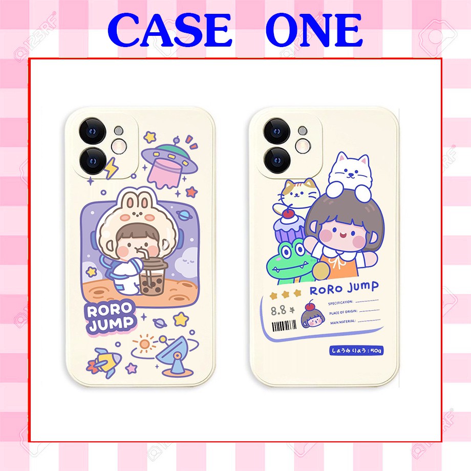 Ốp lưng iphone hình cô bé đáng yêu cạnh vuông giả ip12 5/5s/6/6plus/6s/7/7plus/8/8plus/x/xr/xs/11/12/pro/max