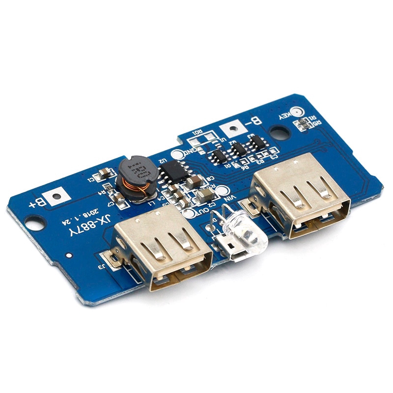 Pin Sạc 18650 Dual Micro Usb 3.7v Sang 5v 2a