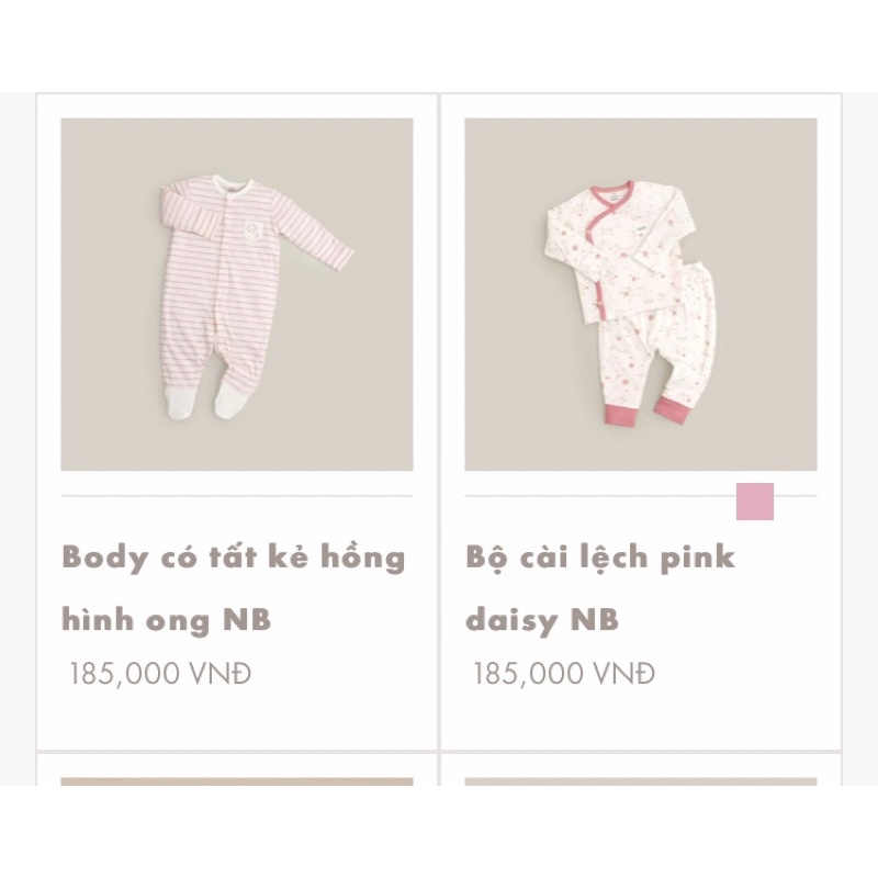 Bộ bodysuit Nous cho bé 0-3 tháng