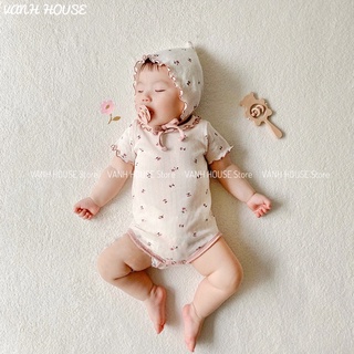 Set body thun tăm Hàn Quốc kèm mũ dễ thương - quần áo trẻ em mềm mại