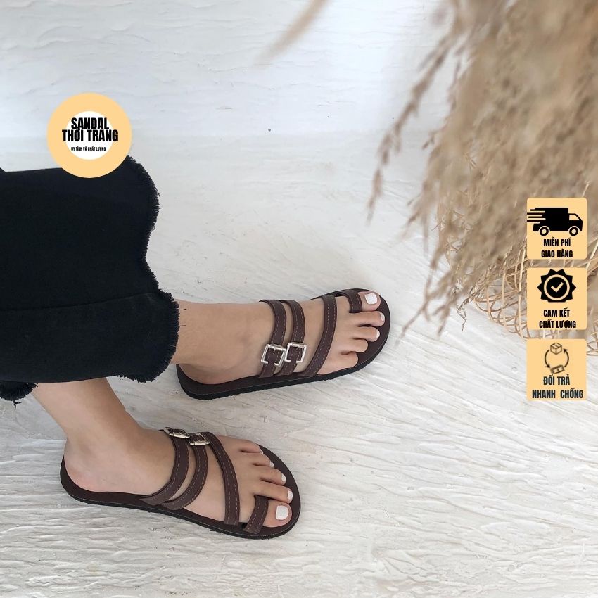 [ẢNH THẬT 100%]Dép sandal nữ xỏ ngón 3 dây khóa kiểu size 30- 42 SANDALTHOITRANG