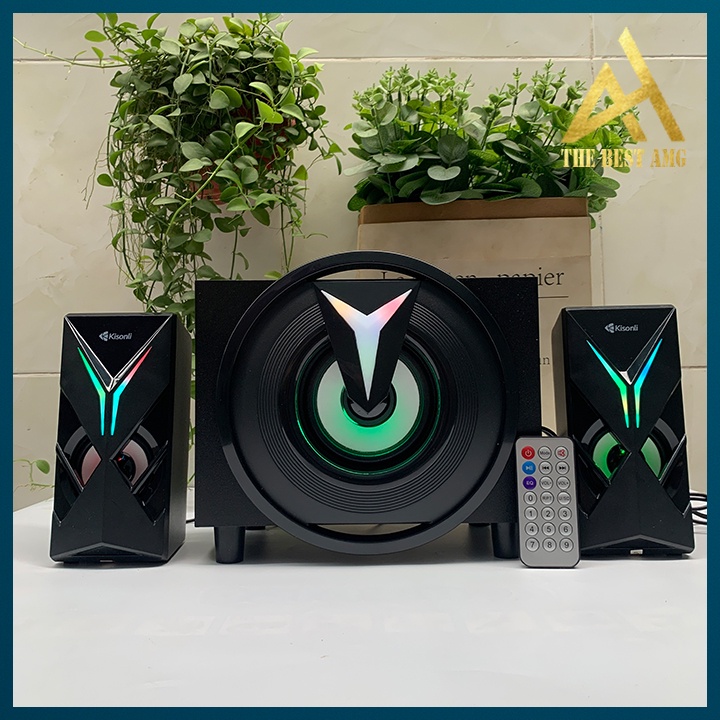 Loa Máy Tính Để Bàn Bluetooth Chính Hãng  LED RGB 2.1 Kisonli TM-1000U Loa Vi Tính Nghe Nhạc Laptop Pc Gaming