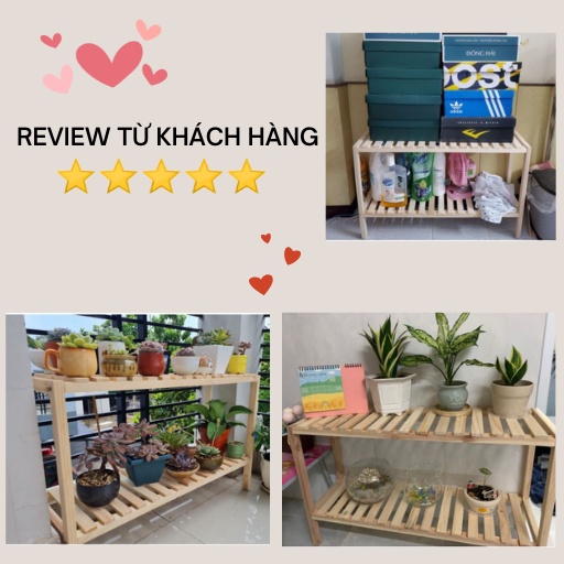 Kệ giày gỗ đa năng 2 tầng dài 80cm