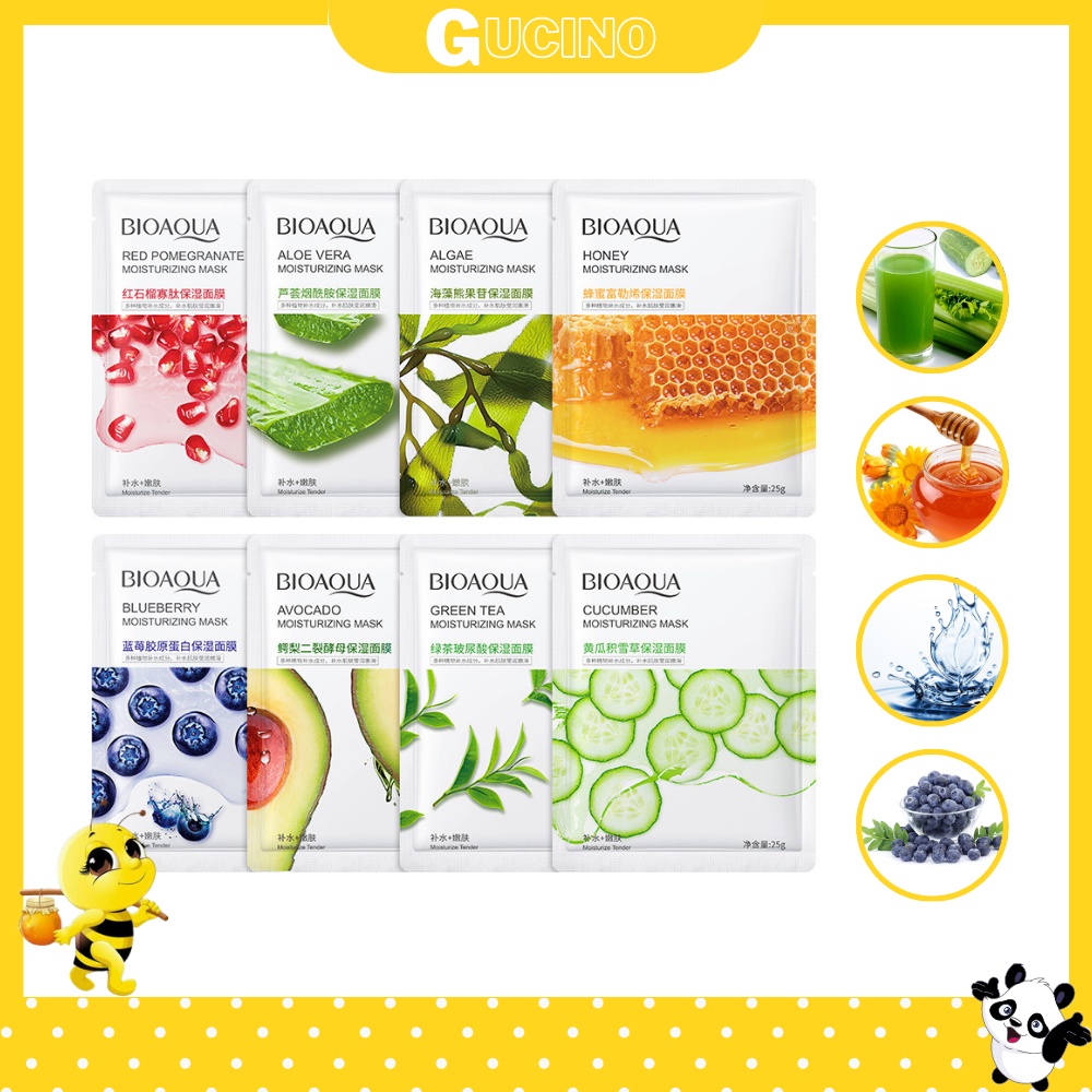 Mặt nạ trái cây Bioaqua dưỡng ẩm da giúp se nhỏ lỗ chân lông và chống lão hóa với công thức Nhật Bản 25ml