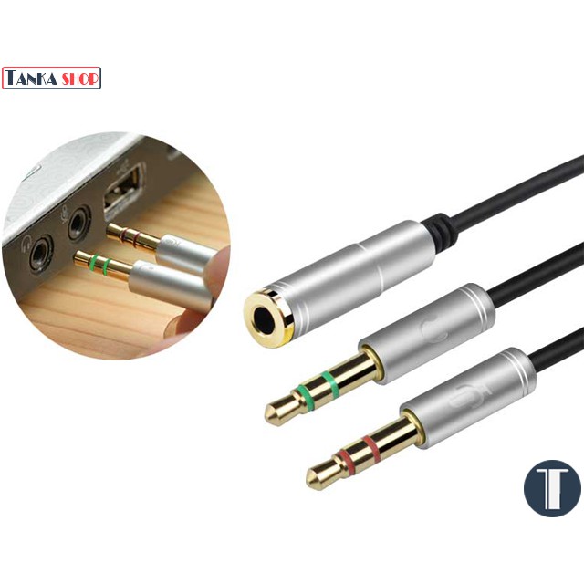 Jack gộp audio tai nghe và micro JSJ C1-2