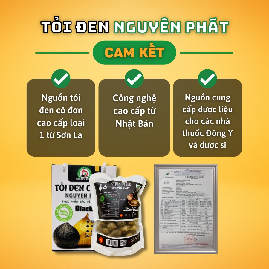 Hộp cao cấp - combo 2 túi tỏi đen cô đơn Nguyên Phát 500g lên men tự nhiên công nghệ Nhật Bản thực phẩm sức khỏe