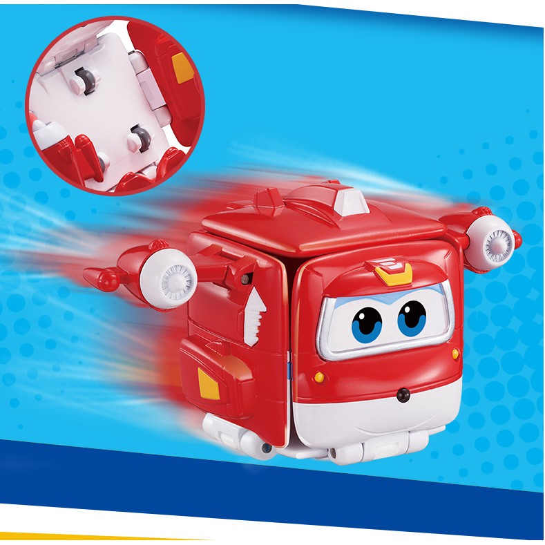 Mô hình super wings 2 trong 1 hộp giao hàng nhân vật Jet tia chớp đồ chơi trẻ em đội bay siêu đẳng