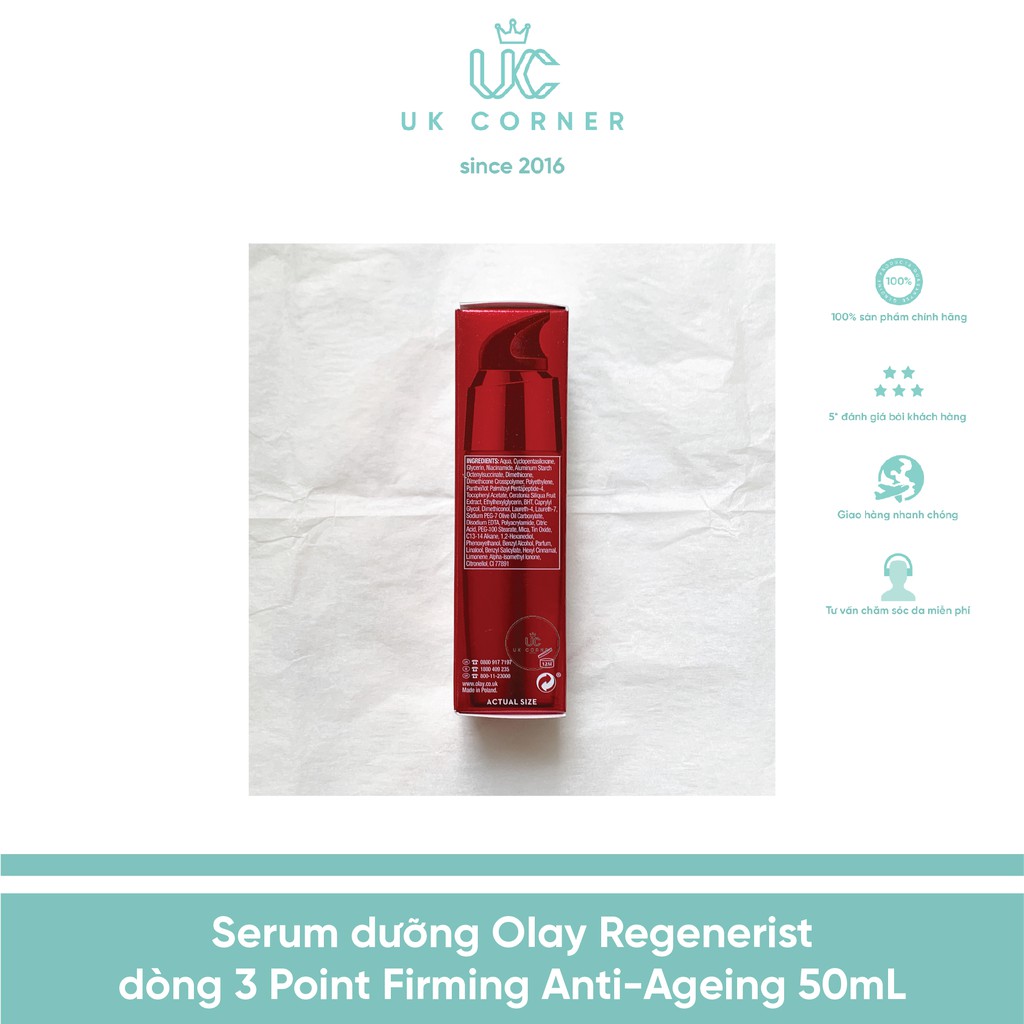 OLAY UK - Anh Quốc phân phối Serum dưỡng 0Iay Regenerist dòng 3 Point Firming Anti-Ageing 50mL