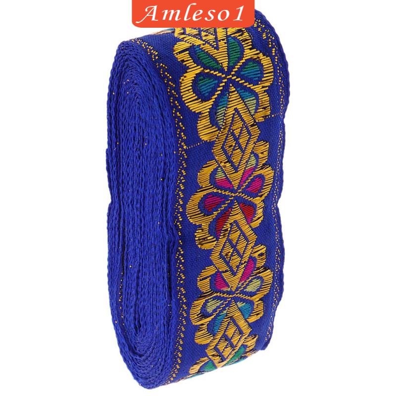 Cuộn Dây Ruy Băng Họa Tiết Thổ Cẩm Màu Xanh Lá Dùng Trang Trí Thủ Công