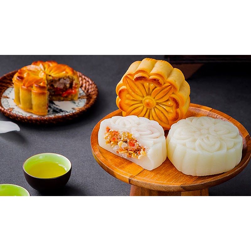 Bộ túi & hộp giấy 2 bánh trung thu 125-250g