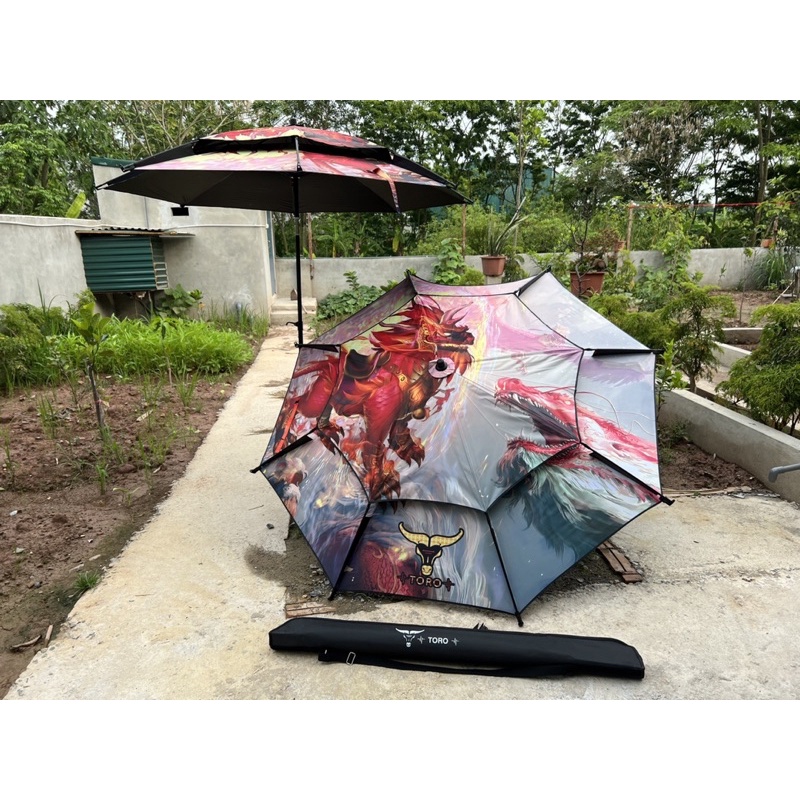 Ô 2 tầng Kỳ Lân Lửa màu sắc bắt mắt che nắng che mưa