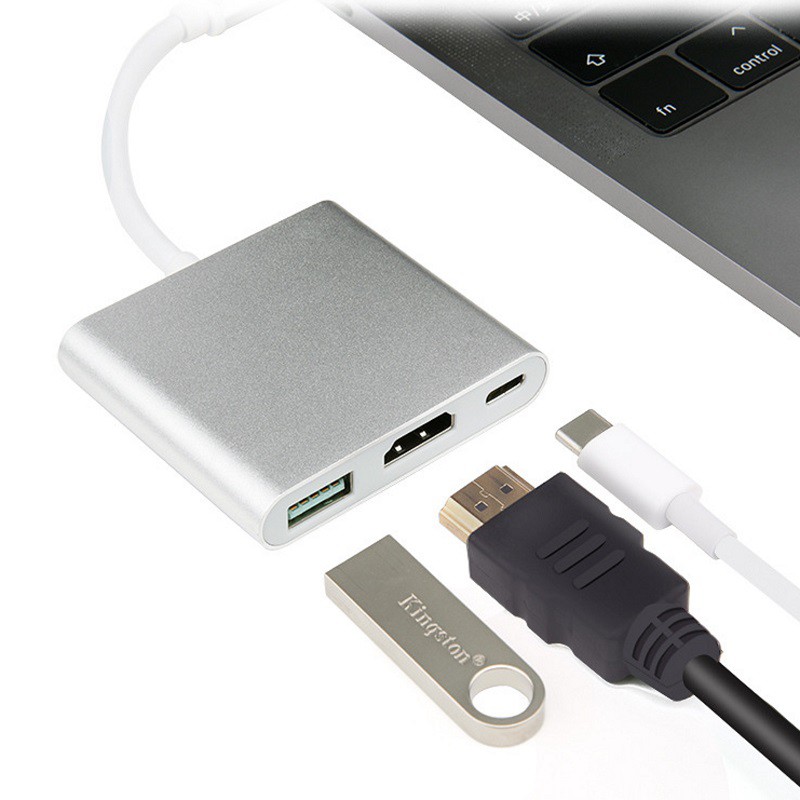 Cáp Chuyển Đổi Từ USB-C Sang USB 3.0/HDMI-Type C - Cáp chuyển tín hiệu Type C sang cổng HDMI + Usb 3.0