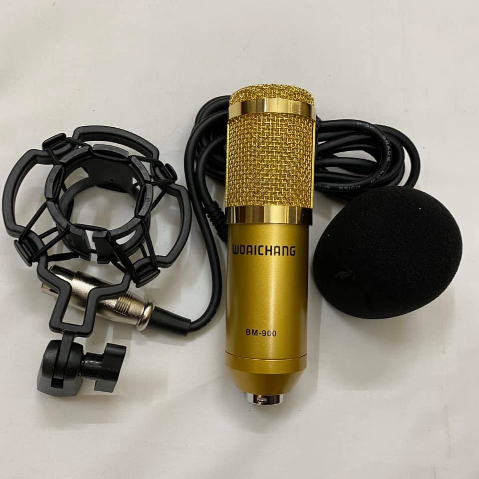 BỘ COMBO míc hát karaoke livestream online micro BM900 CARD K9 ( H9 ) BLUETOOTH THẾ HỆ MỚI chân kẹp màng lọc tai J-08