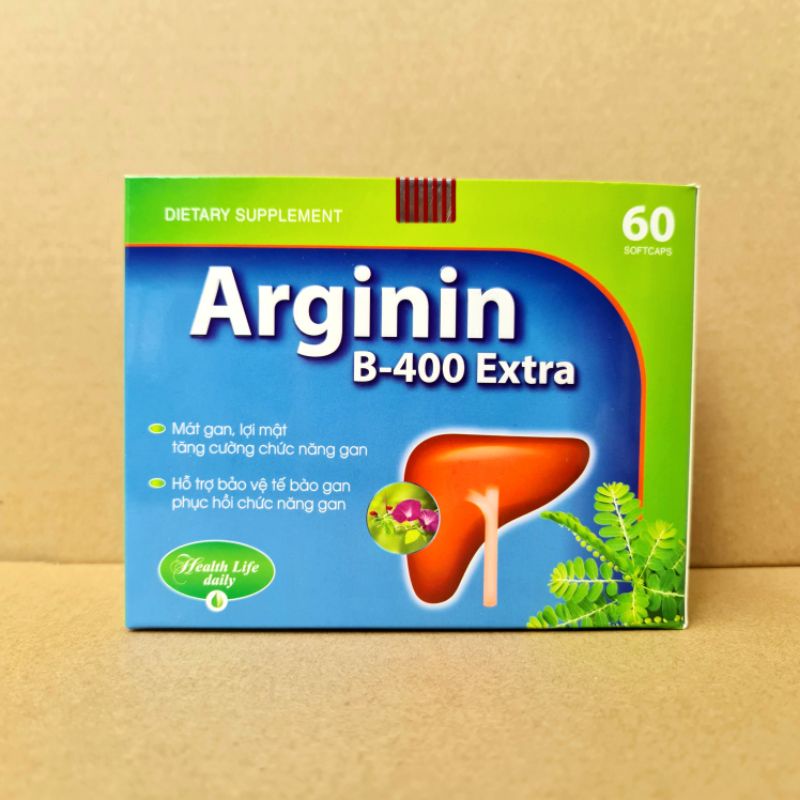 Arginin B 400 Extra Mát gan lợi mật, tăng cường chức năng gan hiệu quả hộp 60 viên