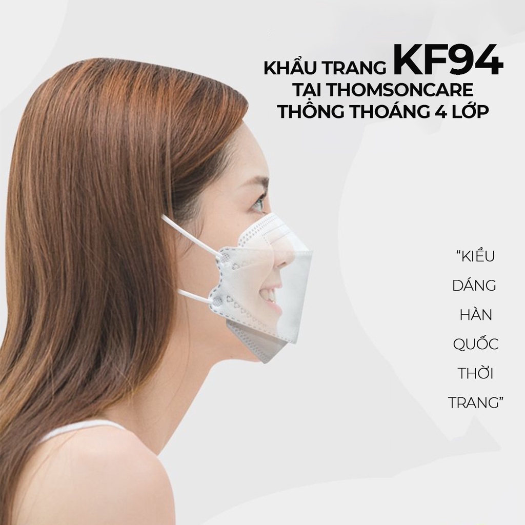 KF94 thùng 200 chiếc Khẩu trang 4D Màu trắng - kiểu dáng Hàn Quốc chống bụi mịn và kháng khuẩn
