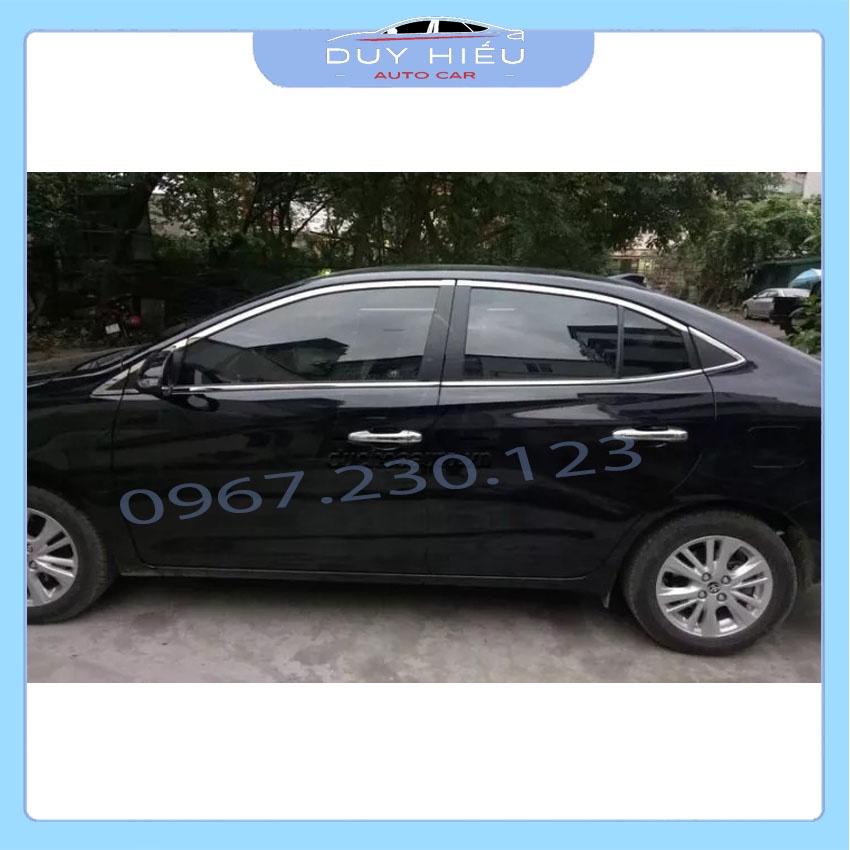 Bộ nẹp cong kính TOYOTA VIOS 2019-2020 phần trên chất liệu inox 304 không han gỉ
