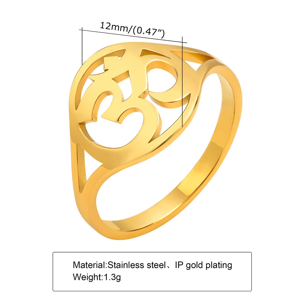 Vnox Nhẫn Biểu Tượng Yoga Độc Đáo Size 7-9