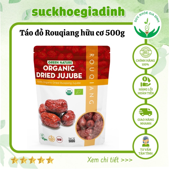Táo Đỏ Ruoqiang Hữu Cơ Green Nature 500gr