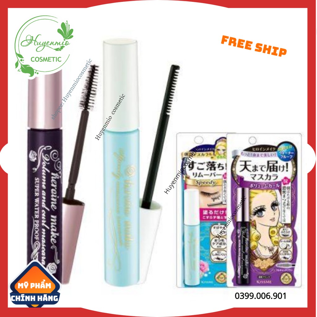 Set Mascara tẩy trang và Mascara Volume/ Long & Curl Kiss Me Heroine