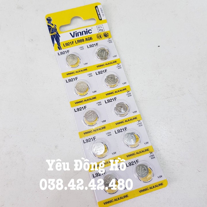 Combo 5 vĩ pin Vinnic L921F AG6 SR920SW SR920 371 dùng cho đồng hồ đeo tay