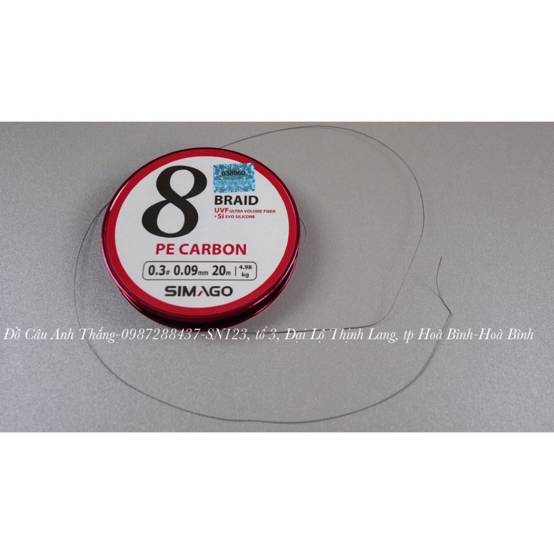 Dù buộc thẻo PE Carbon Simago 20m