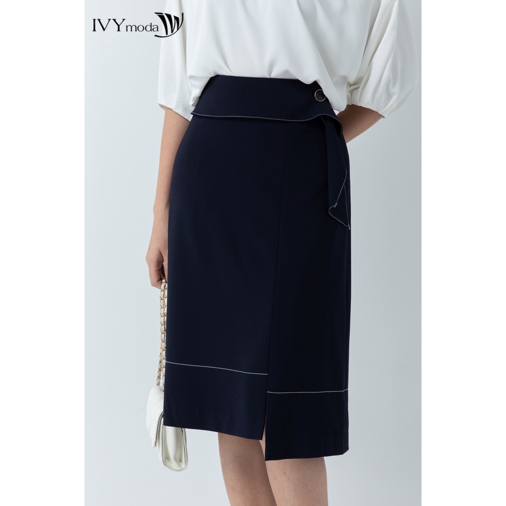 Chân váy chữ A chỉ nổi IVY moda MS 30M6743