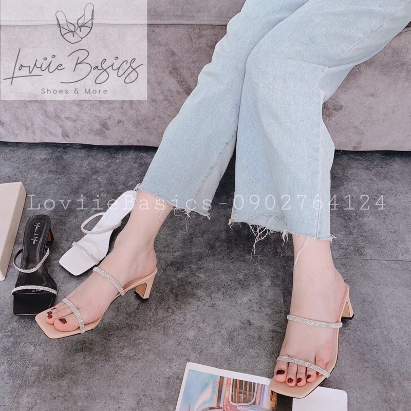 GUỐC CAO GÓT LOVIIEBASICS - GUỐC NỮ 2 DÂY MẢNH GÓT DẸP THỜI TRANG D210109 D190907