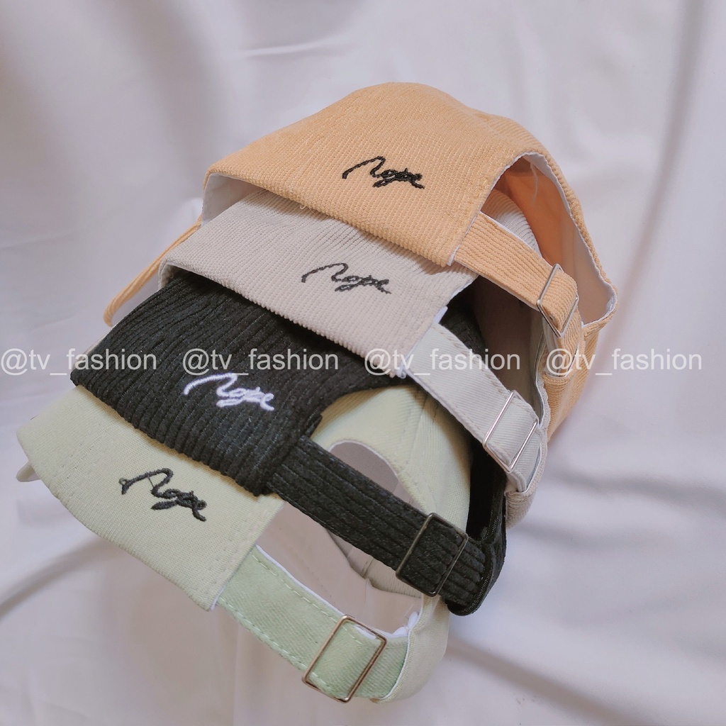 Mũ lưỡi Trai Nam Nữ Thể Thao Chất Vải Nhung Chữ N Nghiêng Ulzzang