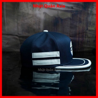 Nón Brixton xanh navy phối trắng snapback
