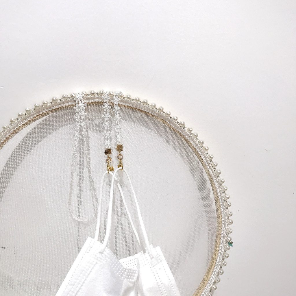 Dây Đeo Khẩu Trang Phối Ren Chống Thất Lạc Kèm Móc Khóa