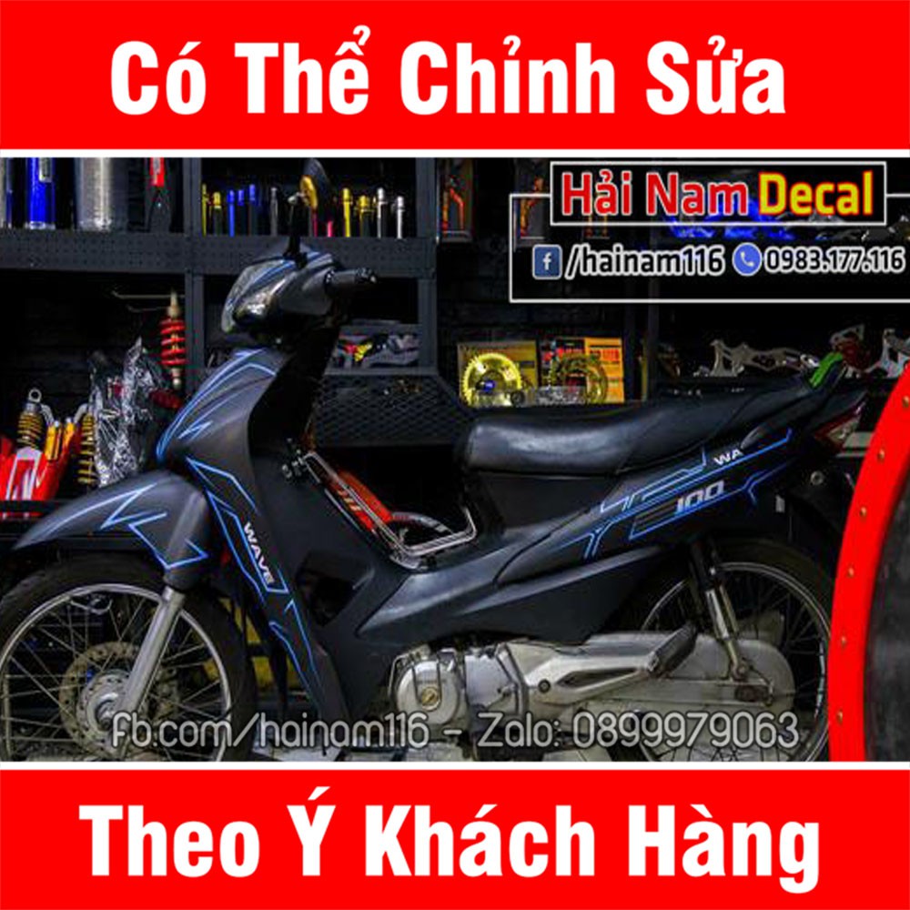 Tem Trùm Wave A Đen chỉ xanh