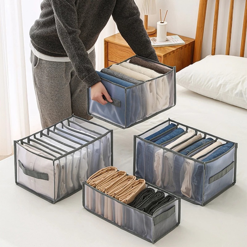 Hộp Ngăn Kéo Đựng Vớ/Đồ Lót 6/7 Ngăn Có Thể Gấp Gọn Tiện Dụng